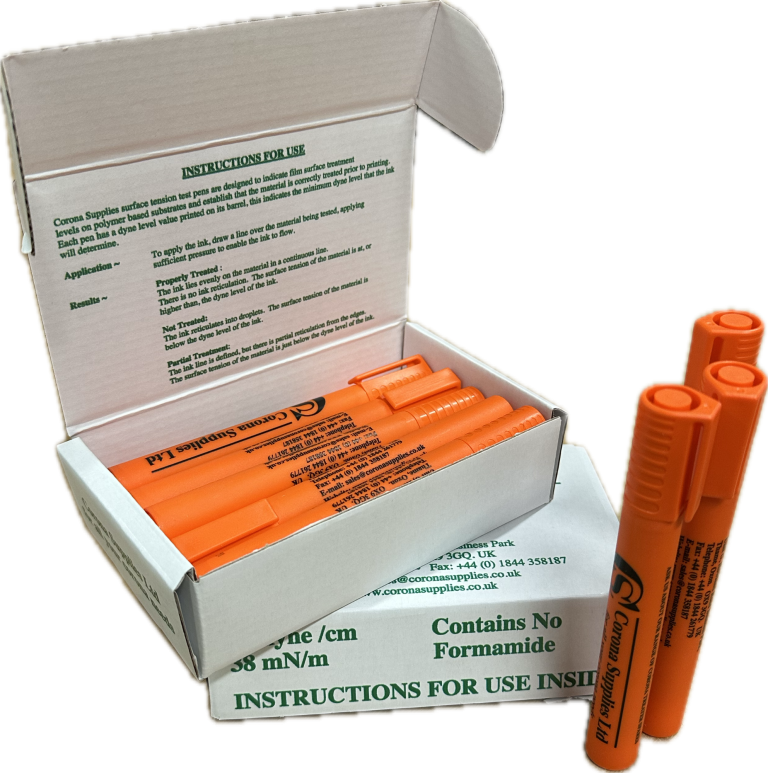 Box of orange Quicktest dyne pens with information sheet and three pens partially visible.