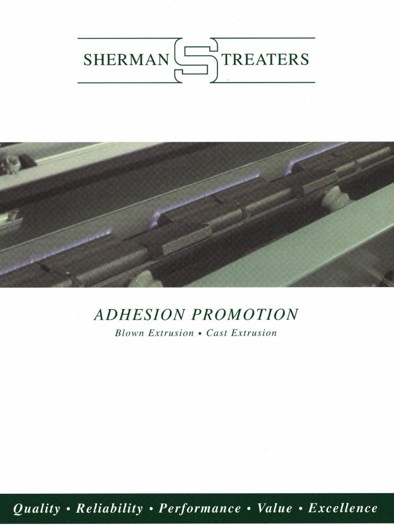 Promotional Brochure for Sherman Treaters highlighting adhesion promotion